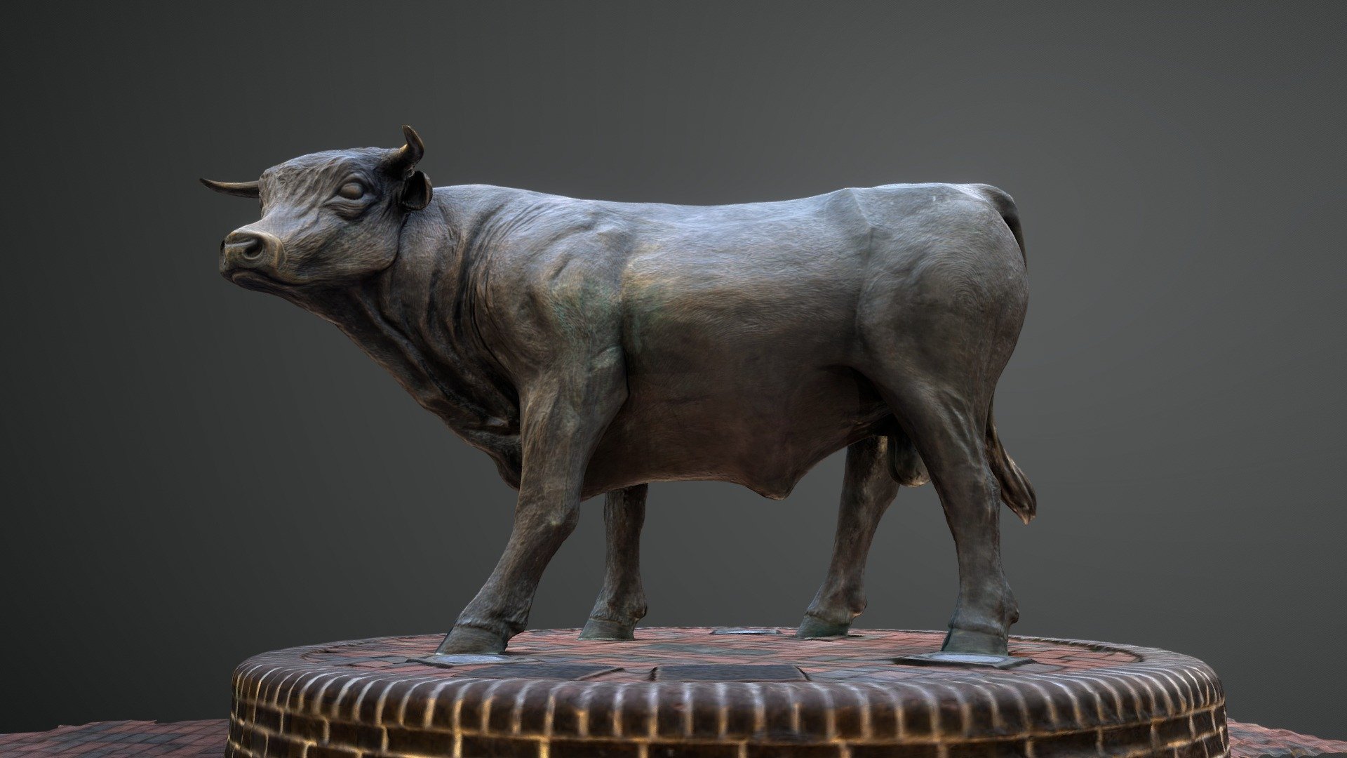 Major the Bull — scan-based public sculpture study, Durham NC.